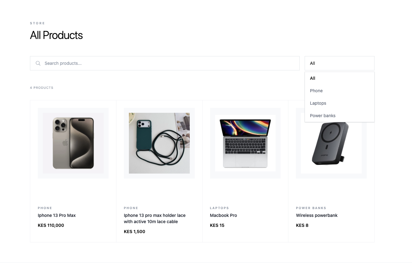 Example Chara storefront